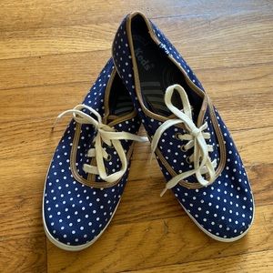 Keds for Madewell blue with white polka dots tennis shoe